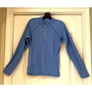 Patagonia Womens Performance Blue 1/4 Zip Base layer Top Size Large Outdoor
